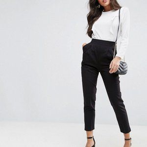 High Waisted Tapered Pants (Black)